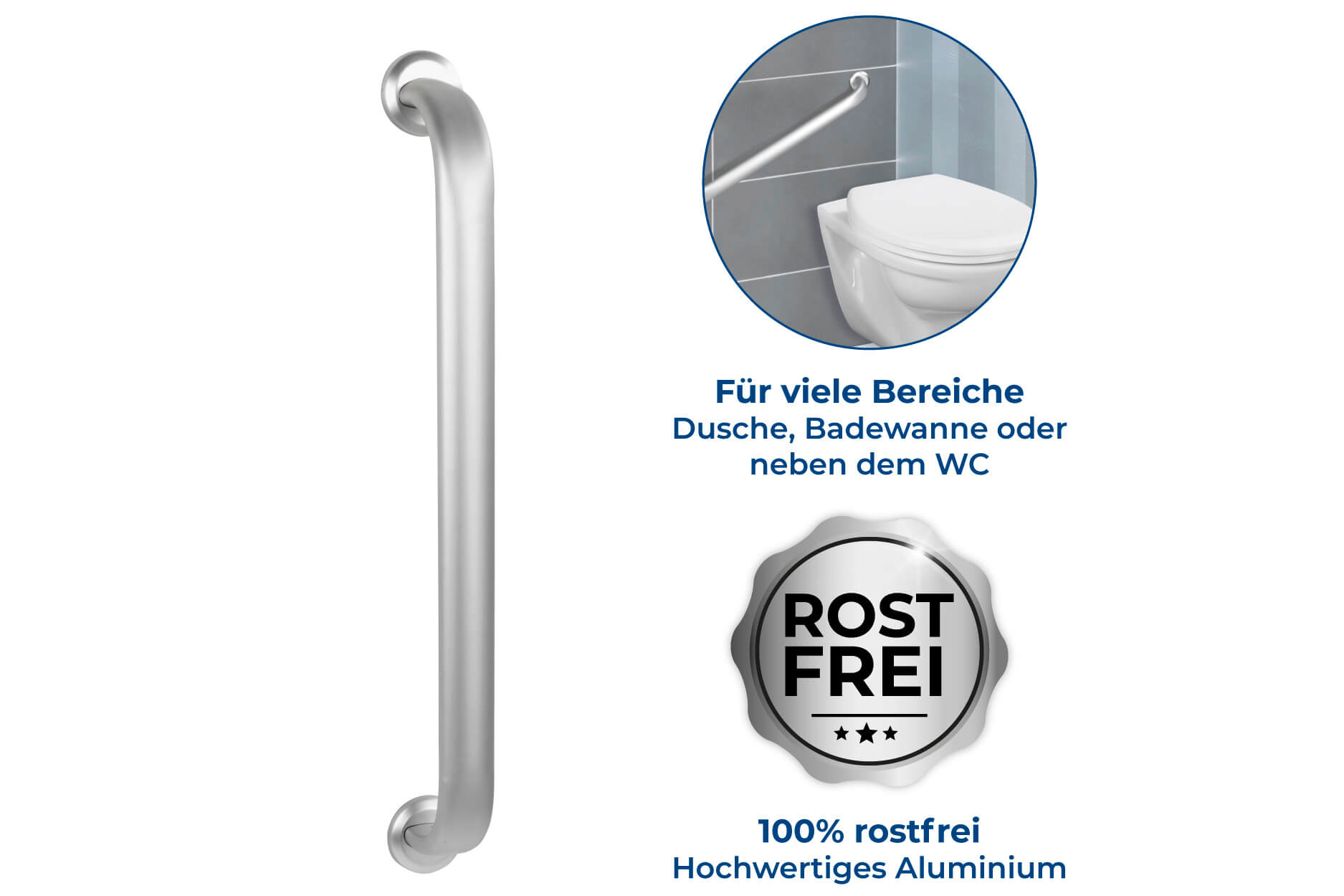 Wandhaltegriff Secura Premium 63 cm, bis 120 kg belastbar