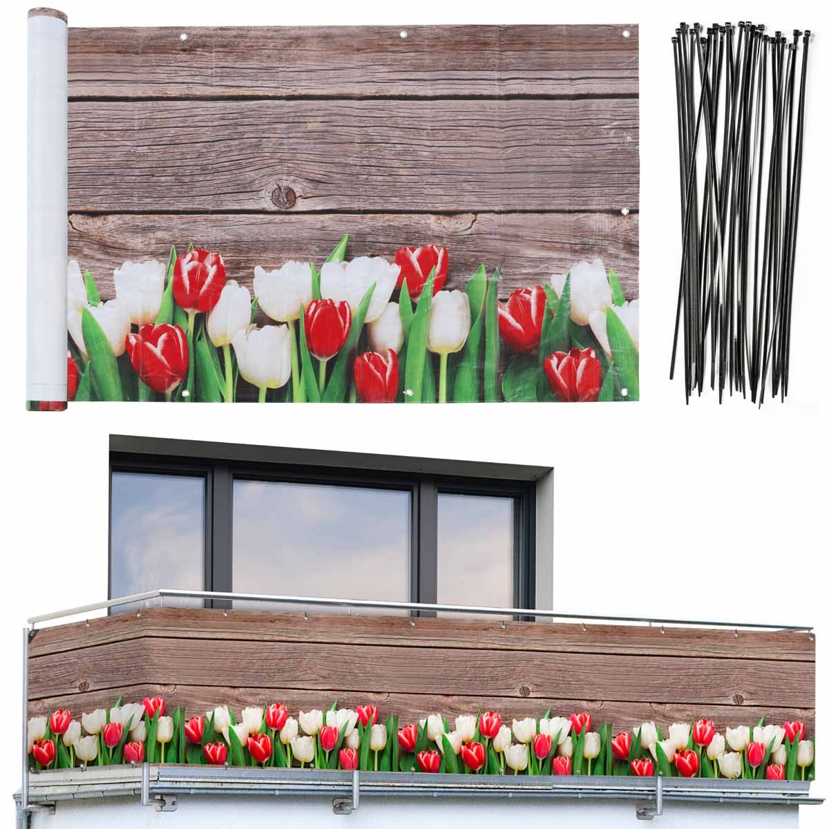Balkon-Sichtschutz Tulpen