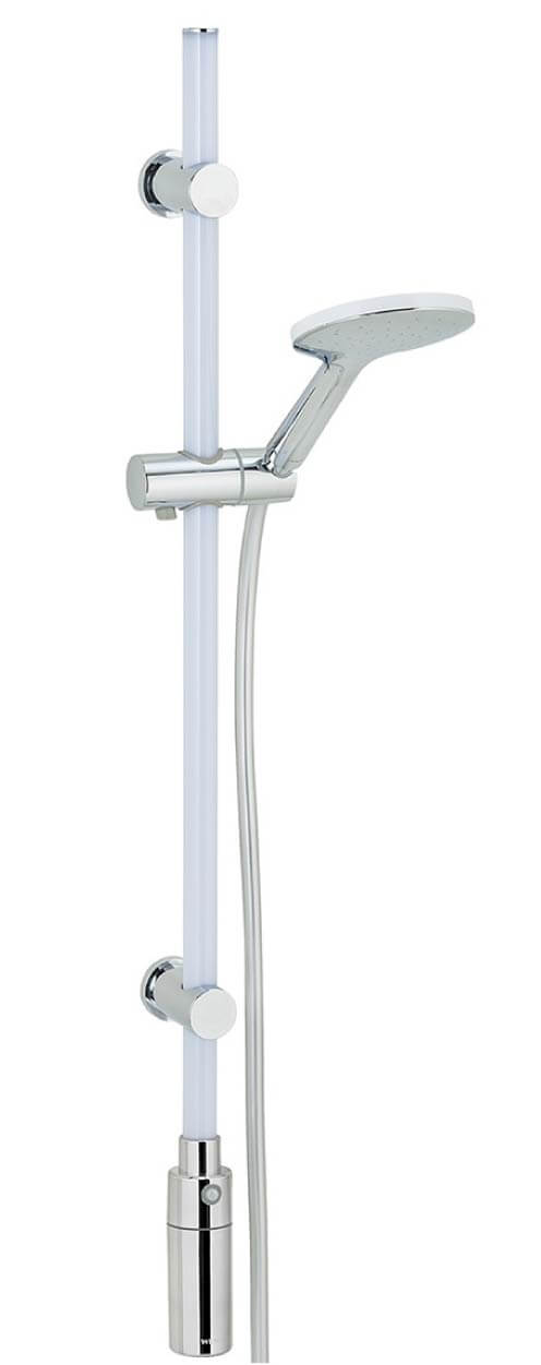 LED Duschstangen-Set 94 cm RGB + Warmweiß, Set mit beleuchteter Brausestange, Duschkopf & Duschschlauch LED Duschstangen-Set 94 cm RGB + Warmweiß, Set mit beleuchteter Brausestange, Duschkopf & Duschschlauch