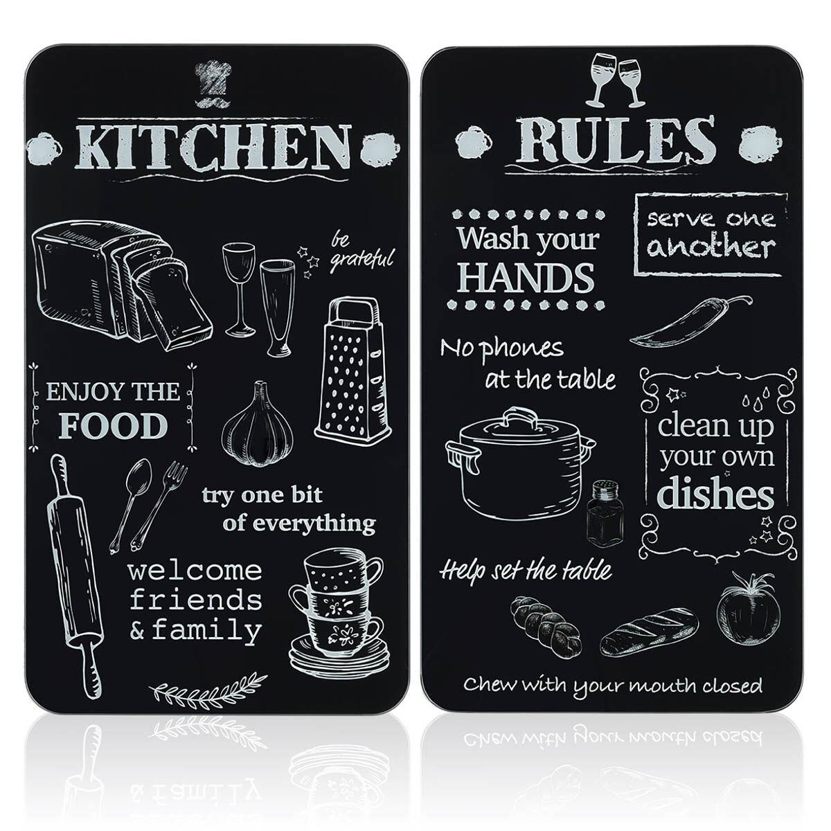 Herdabdeckplatte Universal Kitchen Rules 2er Set, für alle Herdarten