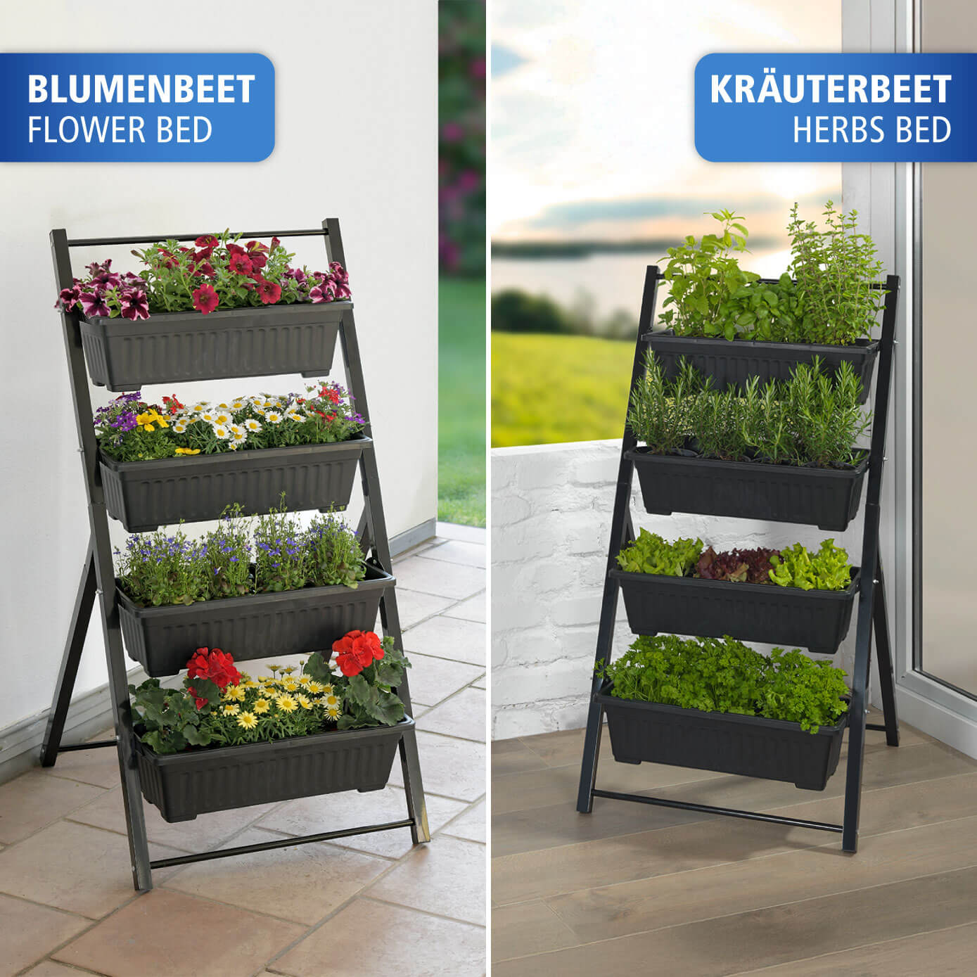 Vertical raised bed 4 tiers