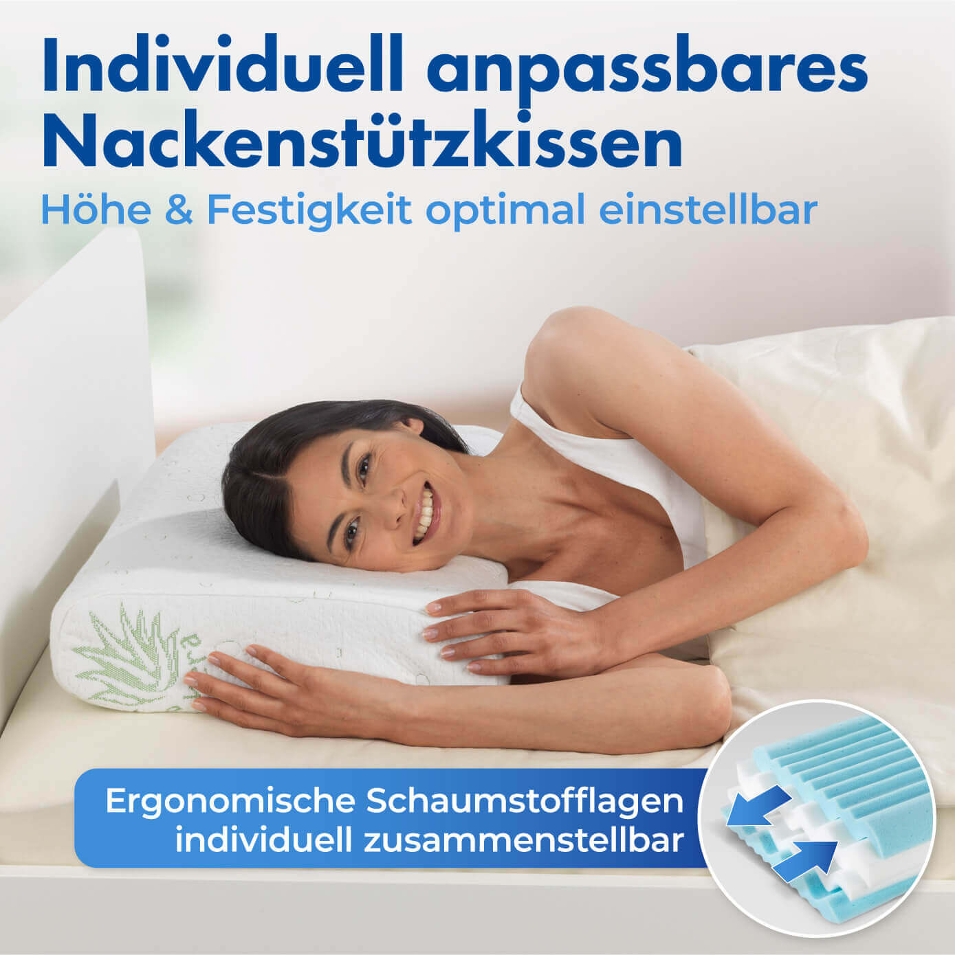 Höhenverstellbares Nackenstützkissen