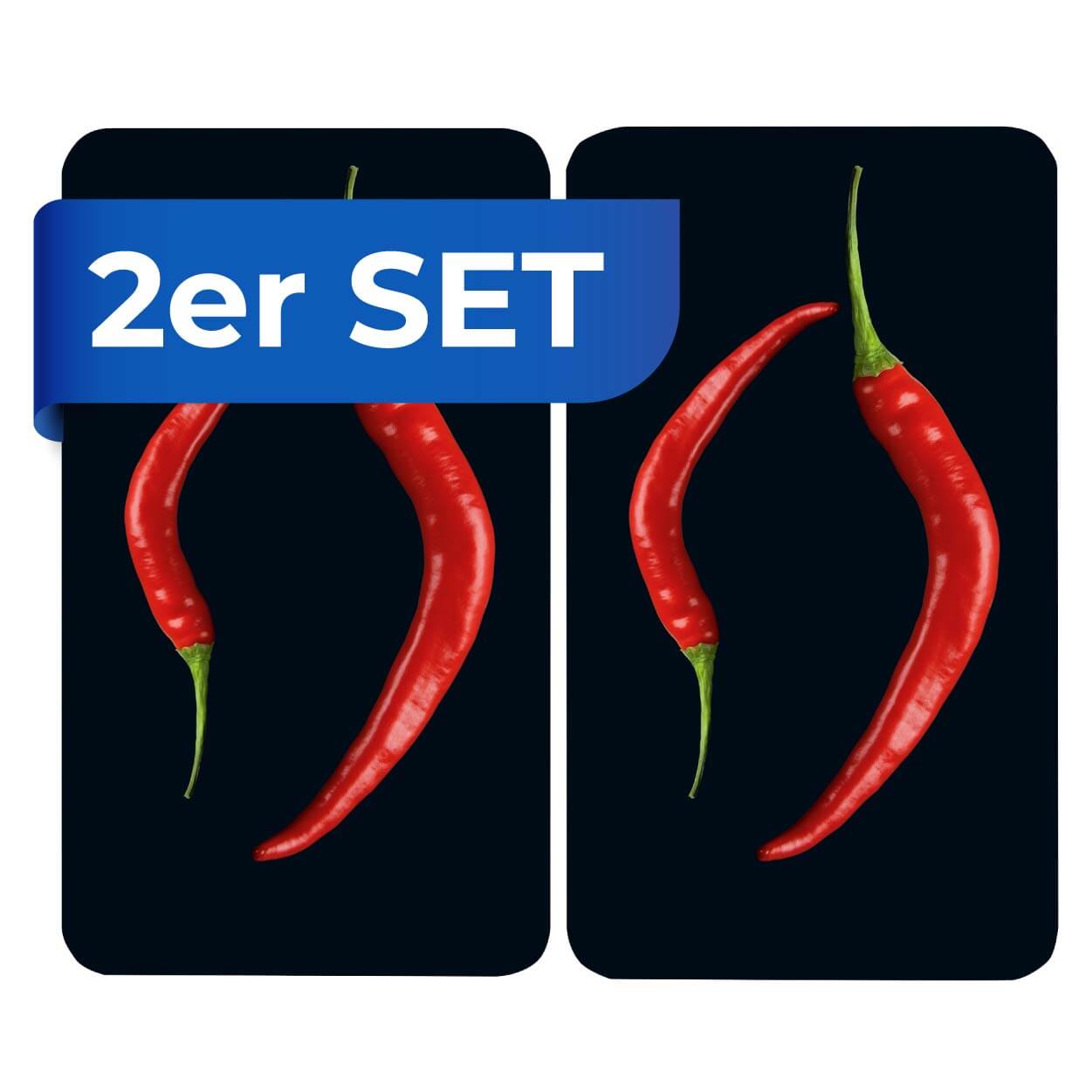 Herdabdeckplatte Universal Peperoni Duo 2er Set, für alle Herdarten