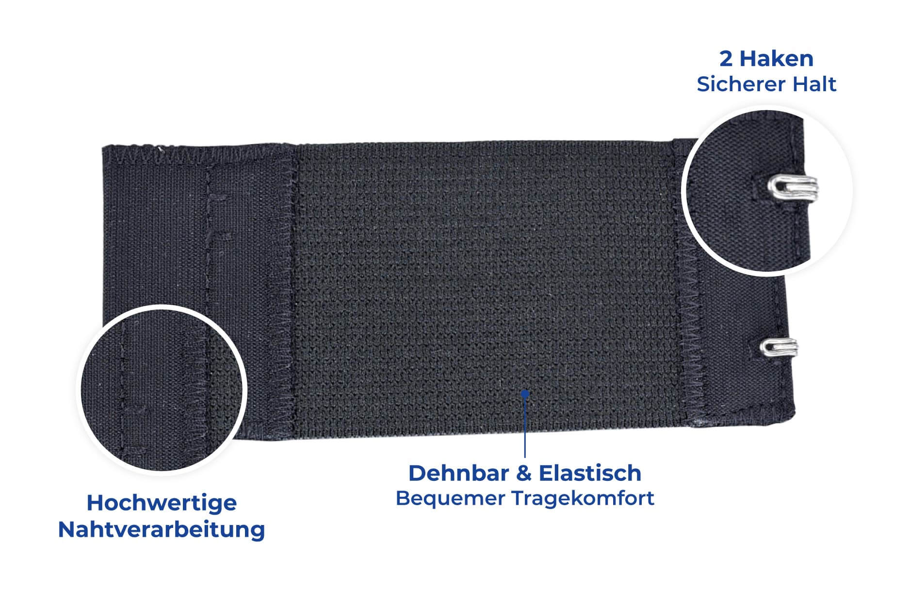 BH-Erweiterung schwarz, 3,5 x 8 cm, 4er-Set