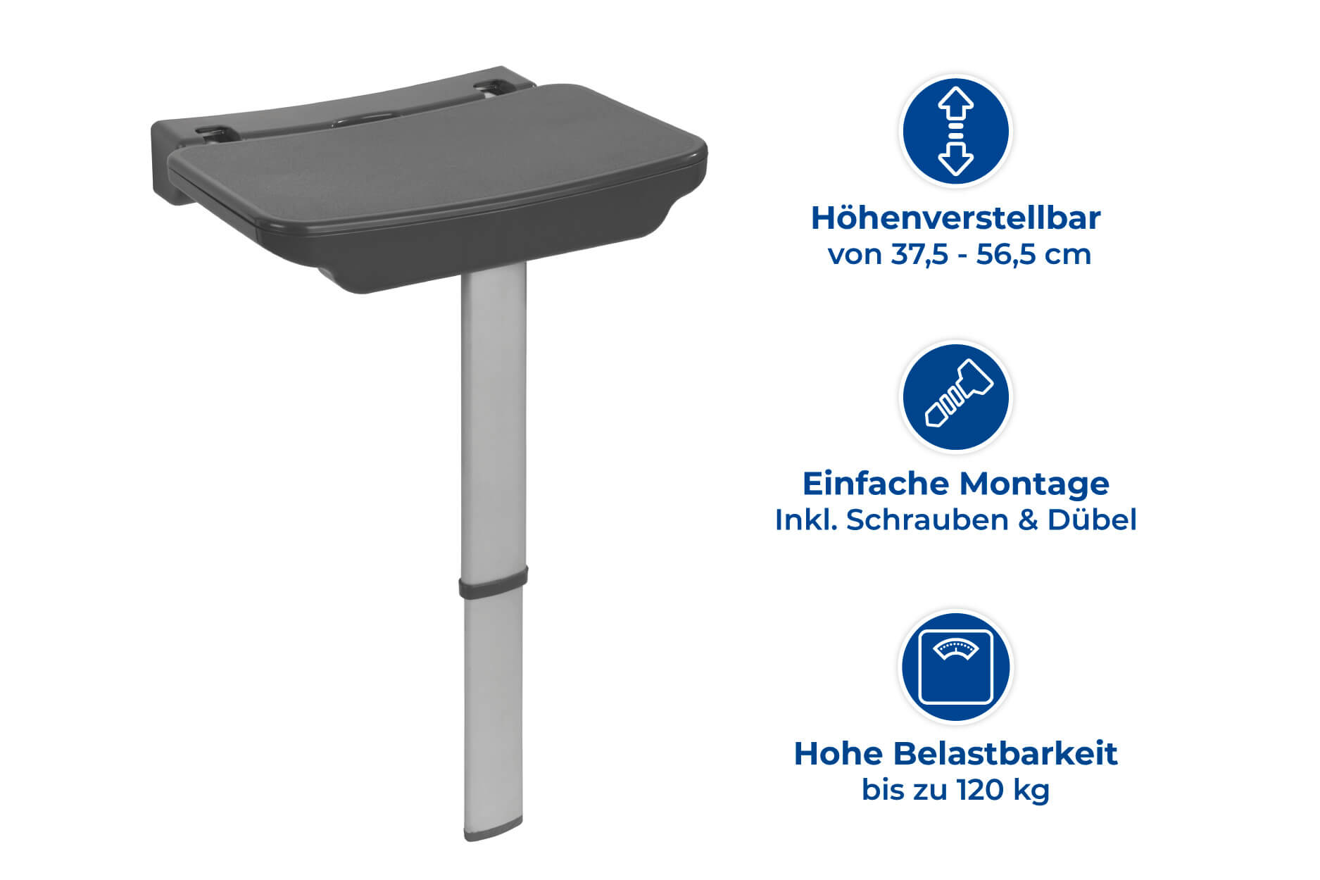 Duschklappsitz Secura Premium, 120 kg Tragkraft Duschklappsitz Secura Premium, 120 kg Tragkraft