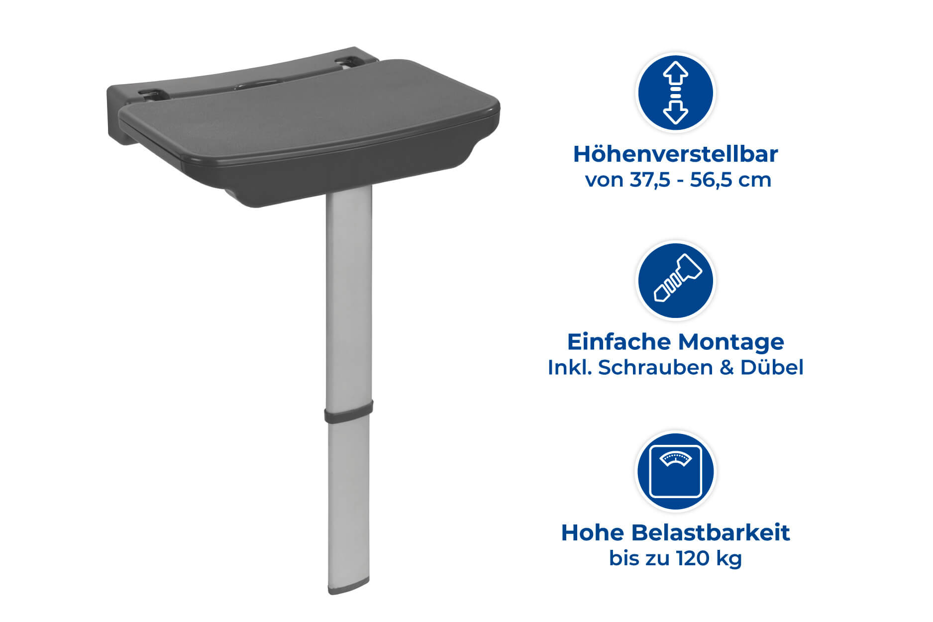 Duschklappsitz Secura Premium, 120 kg Tragkraft