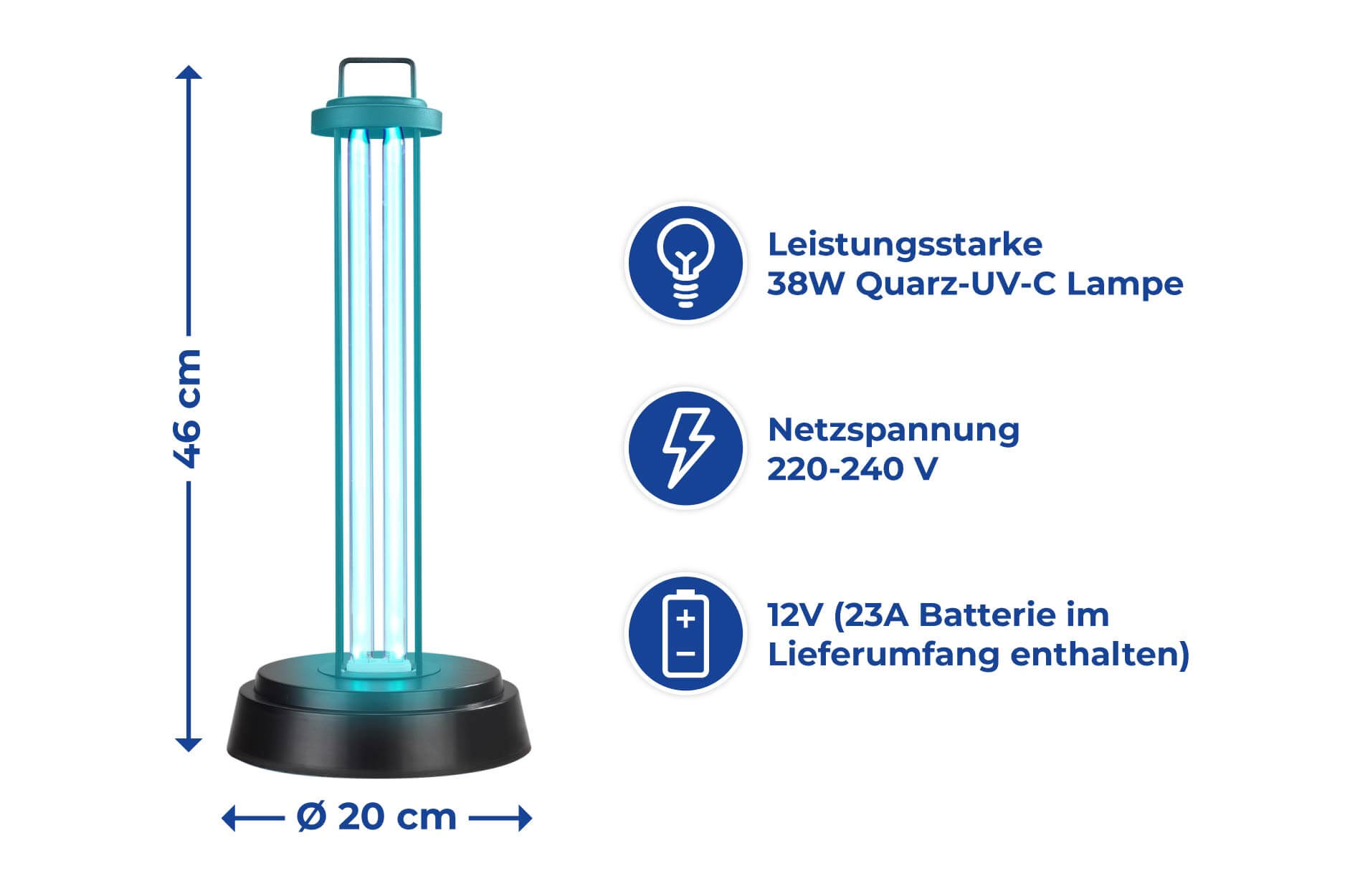 UV Sterilisationslampe 360°