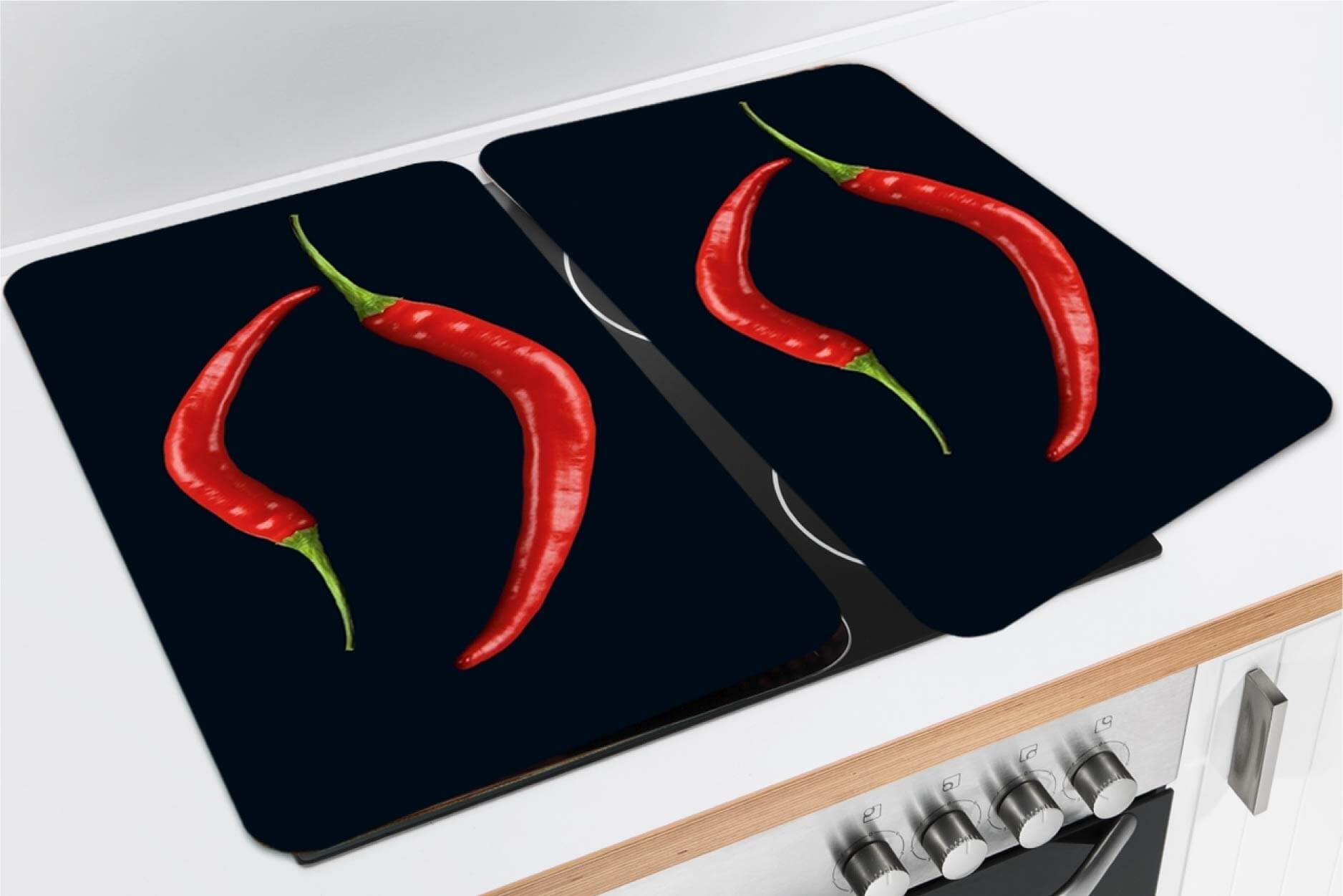 Herdabdeckplatte Universal Peperoni Duo 2er Set, für alle Herdarten