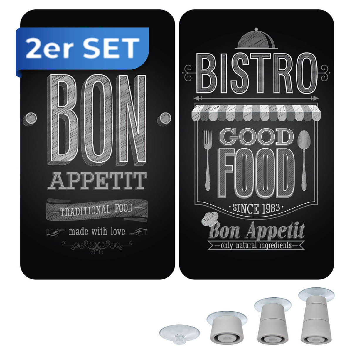 Herdabdeckplatte Universal Bon Appetit 2er Set, für alle Herdarten