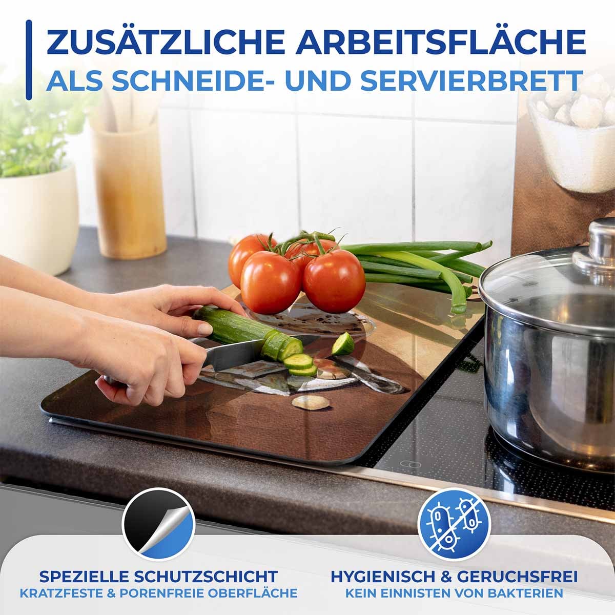 Herdabdeckplatte Universal Kaffee 2er Set, für alle Herdarten Herdabdeckplatte Universal Kaffee 2er Set, für alle Herdarten