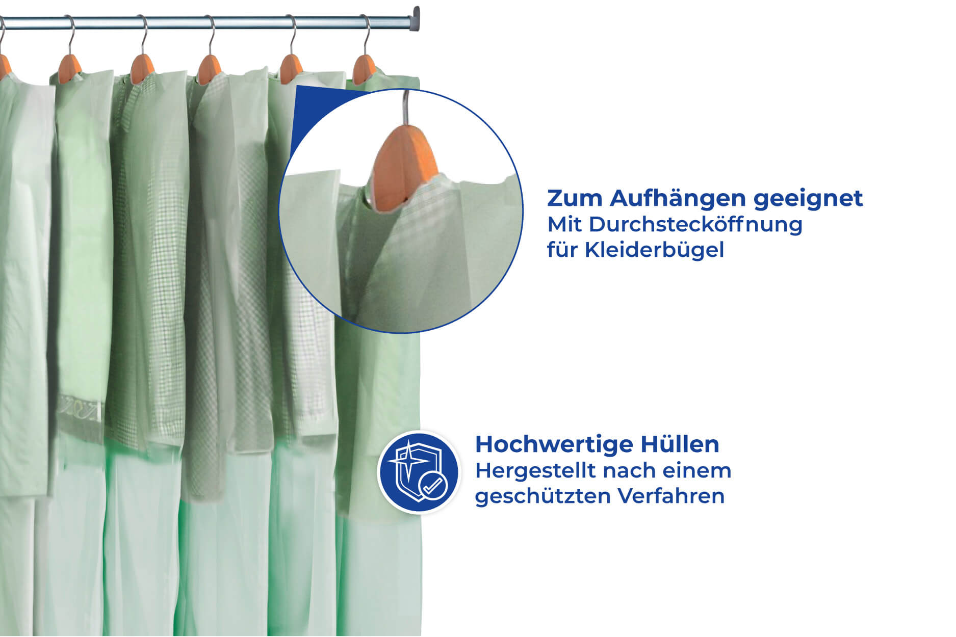 Kleiderschutz-Hüllen mit Mottenschutz+Aromaschutzbox 30er