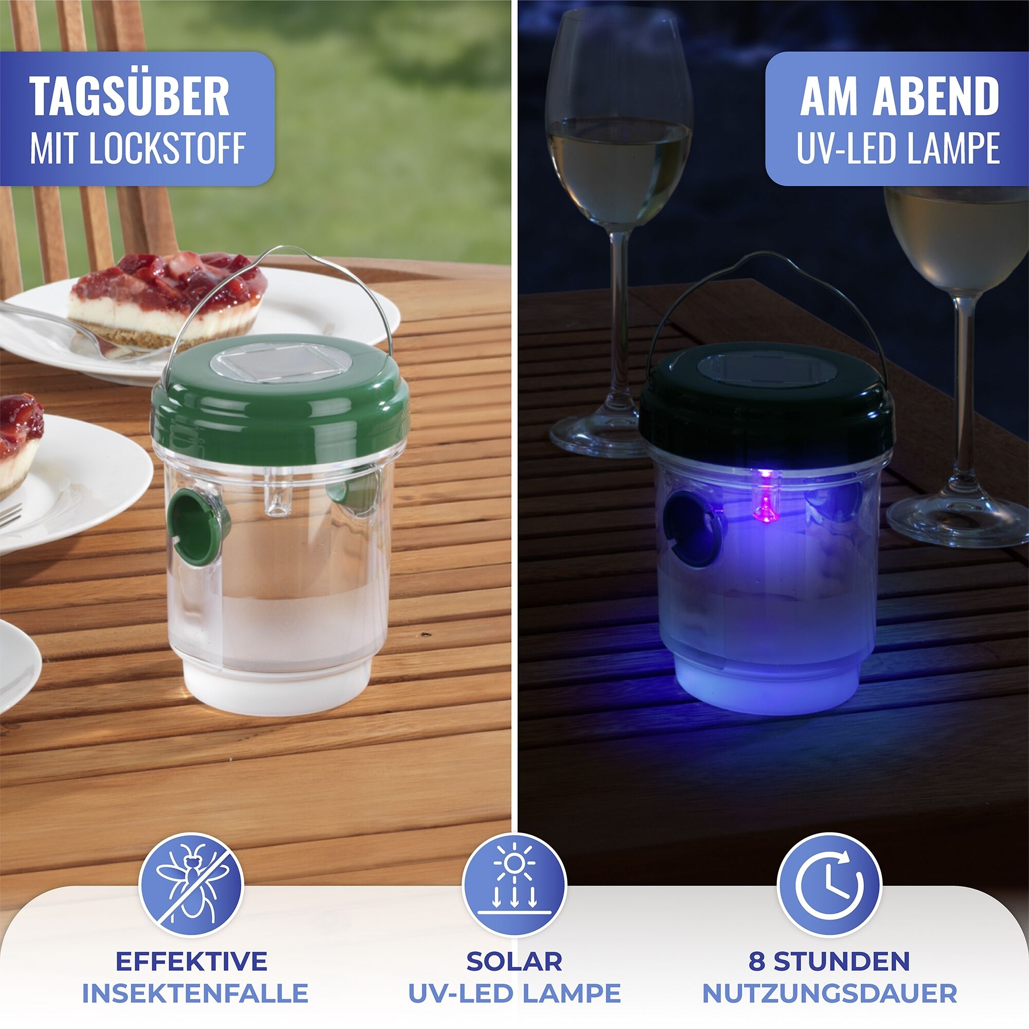 LED Solar-Insektenfalle 2er Set