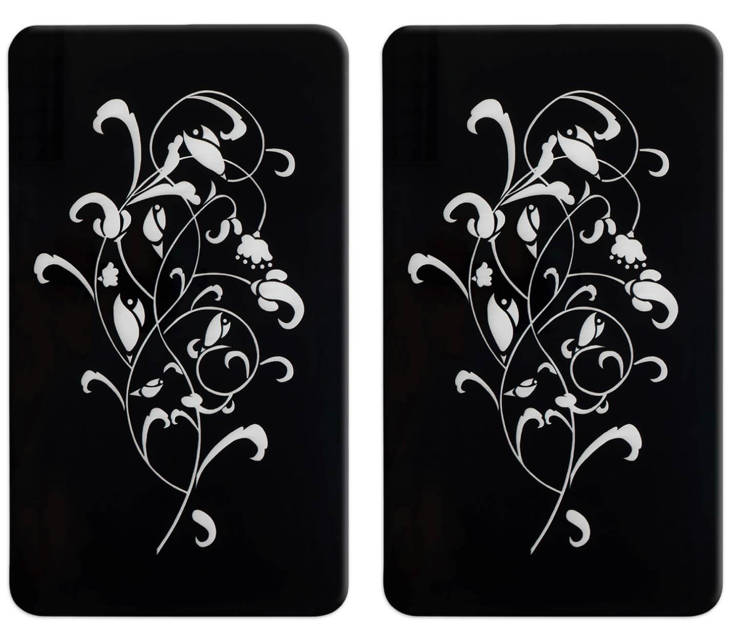 Herdabdeckplatte Universal Ornamento Nero 2er Set, für alle Herdarten