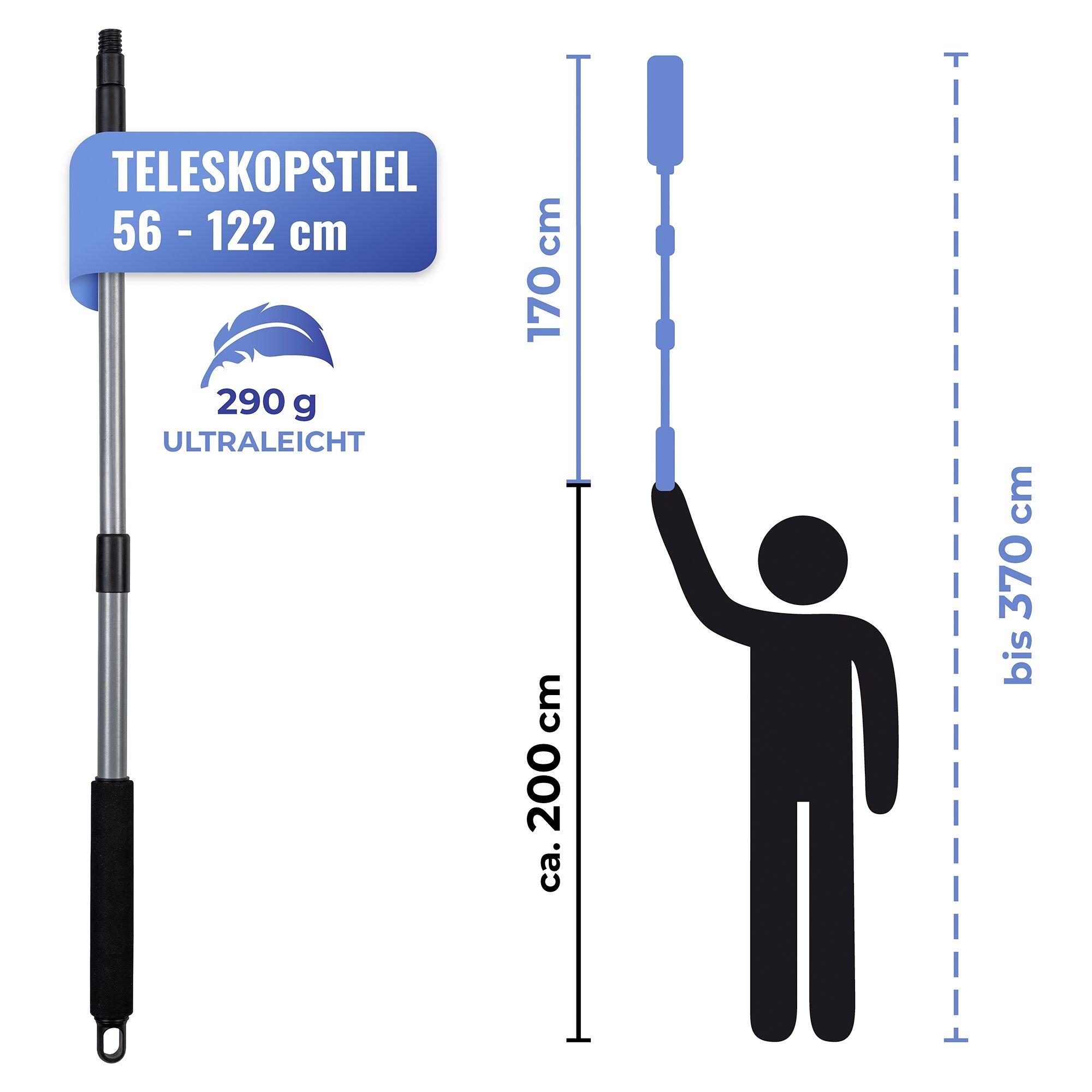 Staubwedel inkl. Teleskopstiel knickbar 2in1