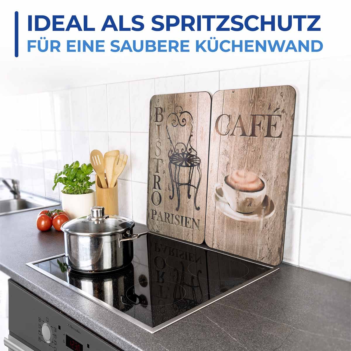 Herdabdeckplatte Universal Bistro 2er Set, für alle Herdarten
