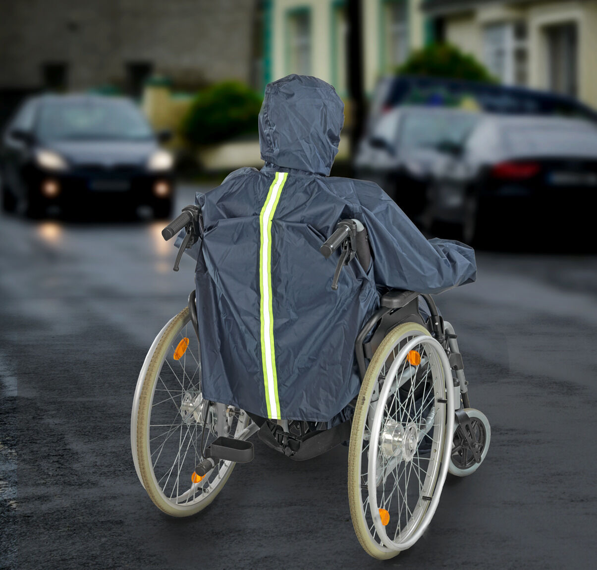 Rollstuhl-Regencape mit Ärmeln Rollstuhl-Regencape mit Ärmeln