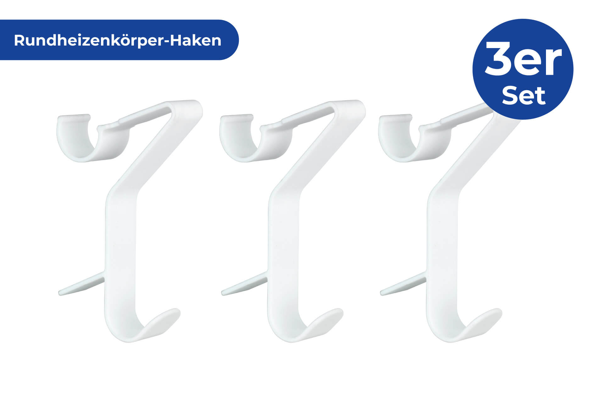 Rundheizkörper-Haken weiß FLEXI 3er