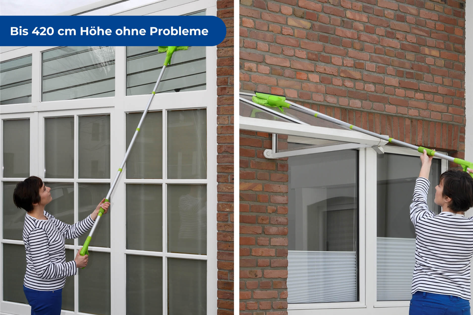 Fensterputzset mit Sprüh-Fensterwischer und Reinigungsbürste für Tür- und Fensterritzen