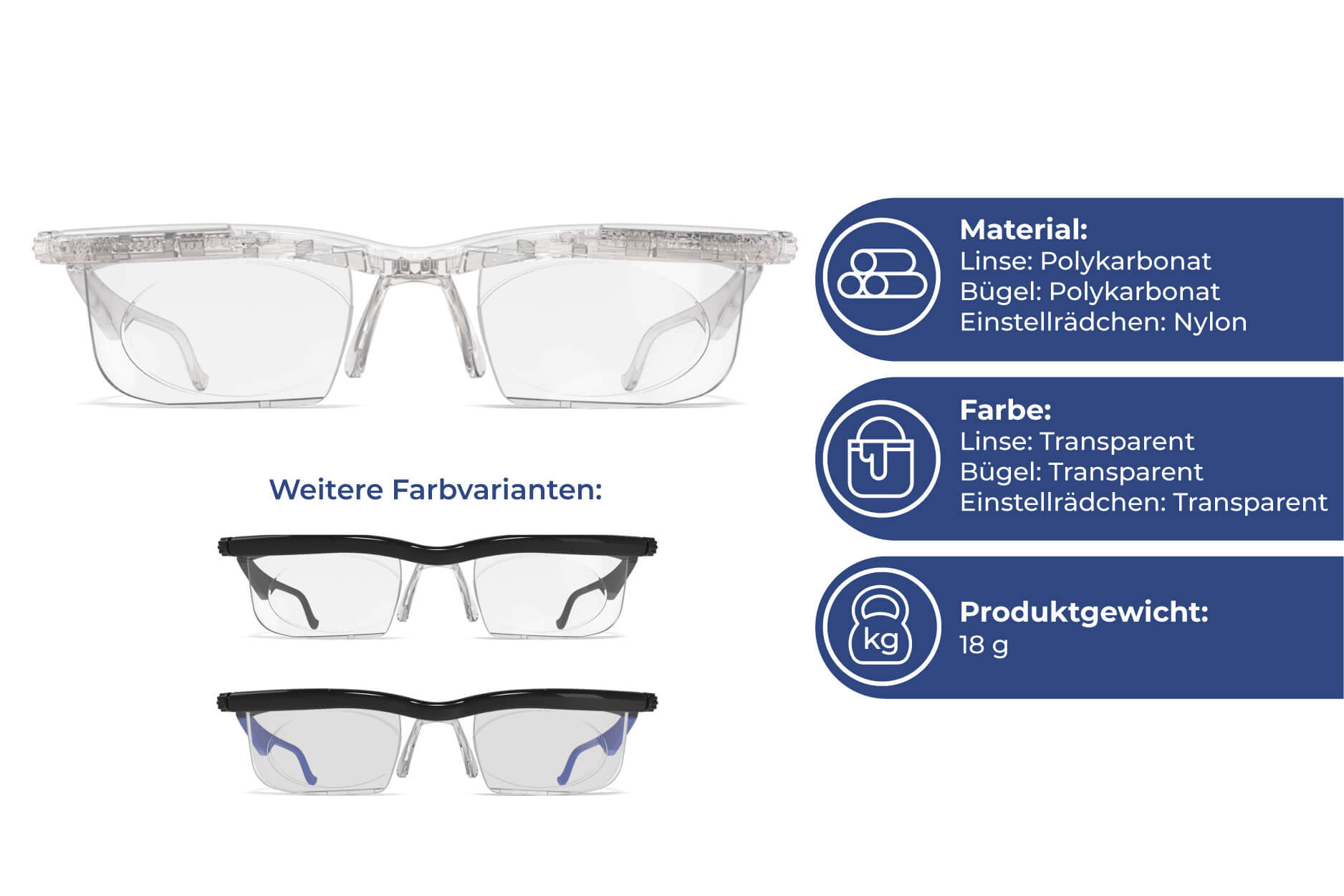Adlens-Brille Adjust kristall