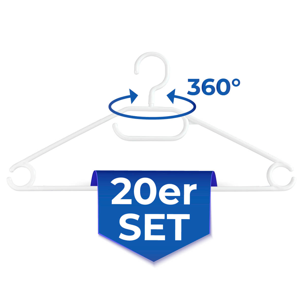 Kleiderbügel Easy weiß, 20er Set