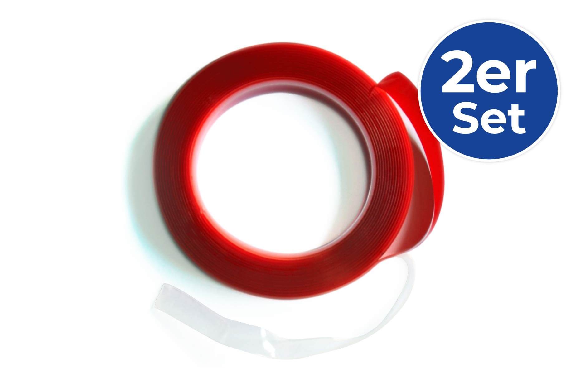 Power-Tape, doppelseitiges, transparentes Klebeband, 3 Meter, 2er Set Power-Tape, doppelseitiges, transparentes Klebeband, 3 Meter, 2er Set