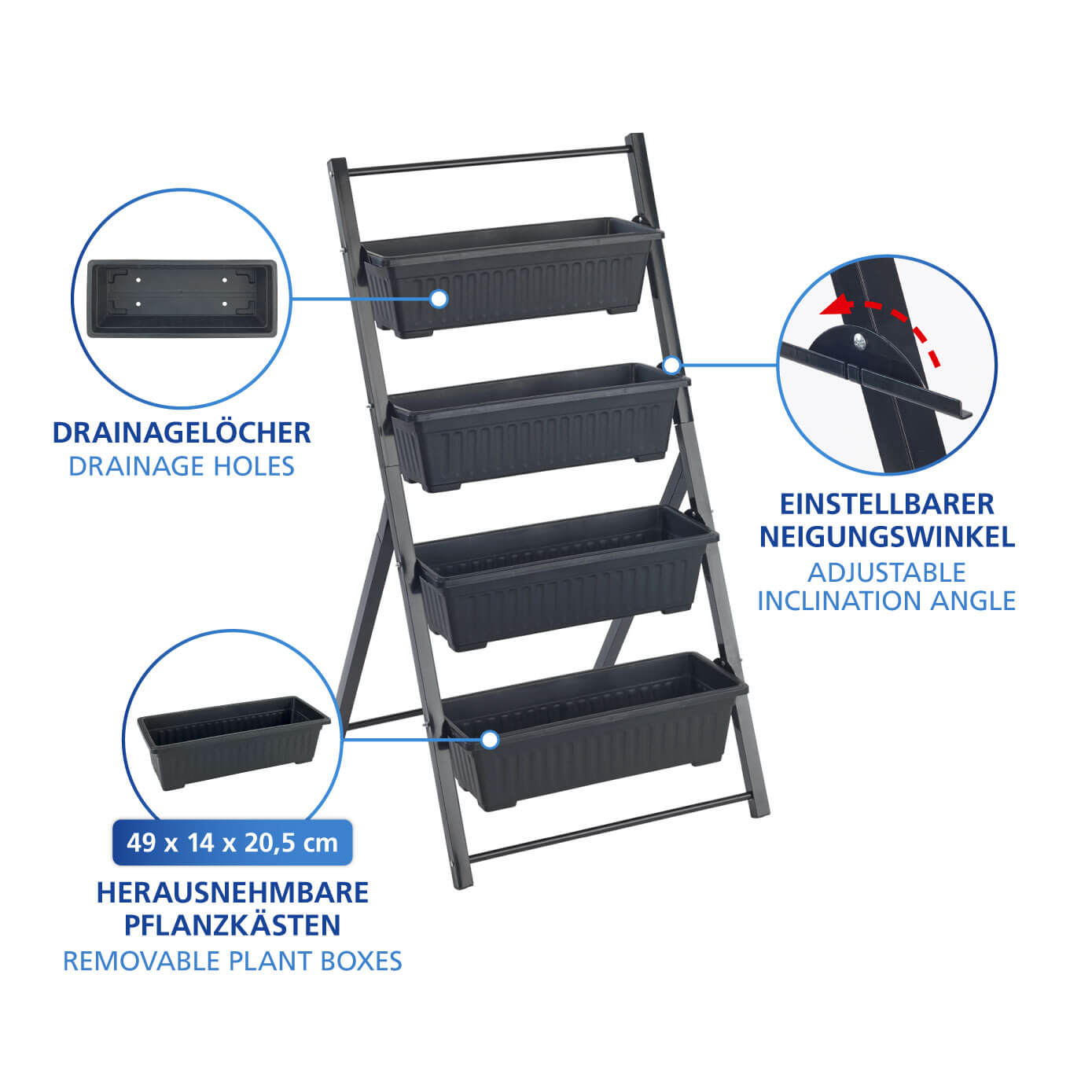 Vertical raised bed 4 tiers