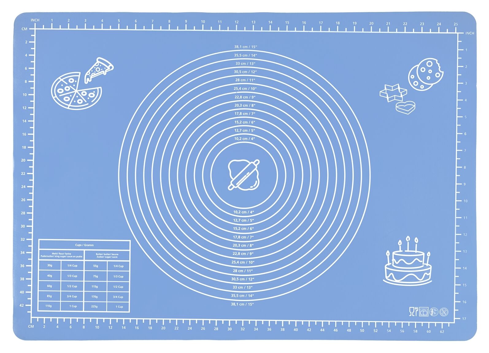 Antihaft-Backmatte 70x50cm inkl. Rezepte Antihaft-Backmatte 70x50cm inkl. Rezepte