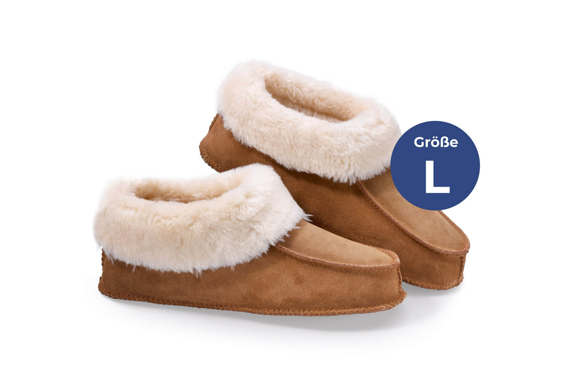 Leder-Hausschuhe mit Innenfell L Leder-Hausschuhe mit Innenfell L