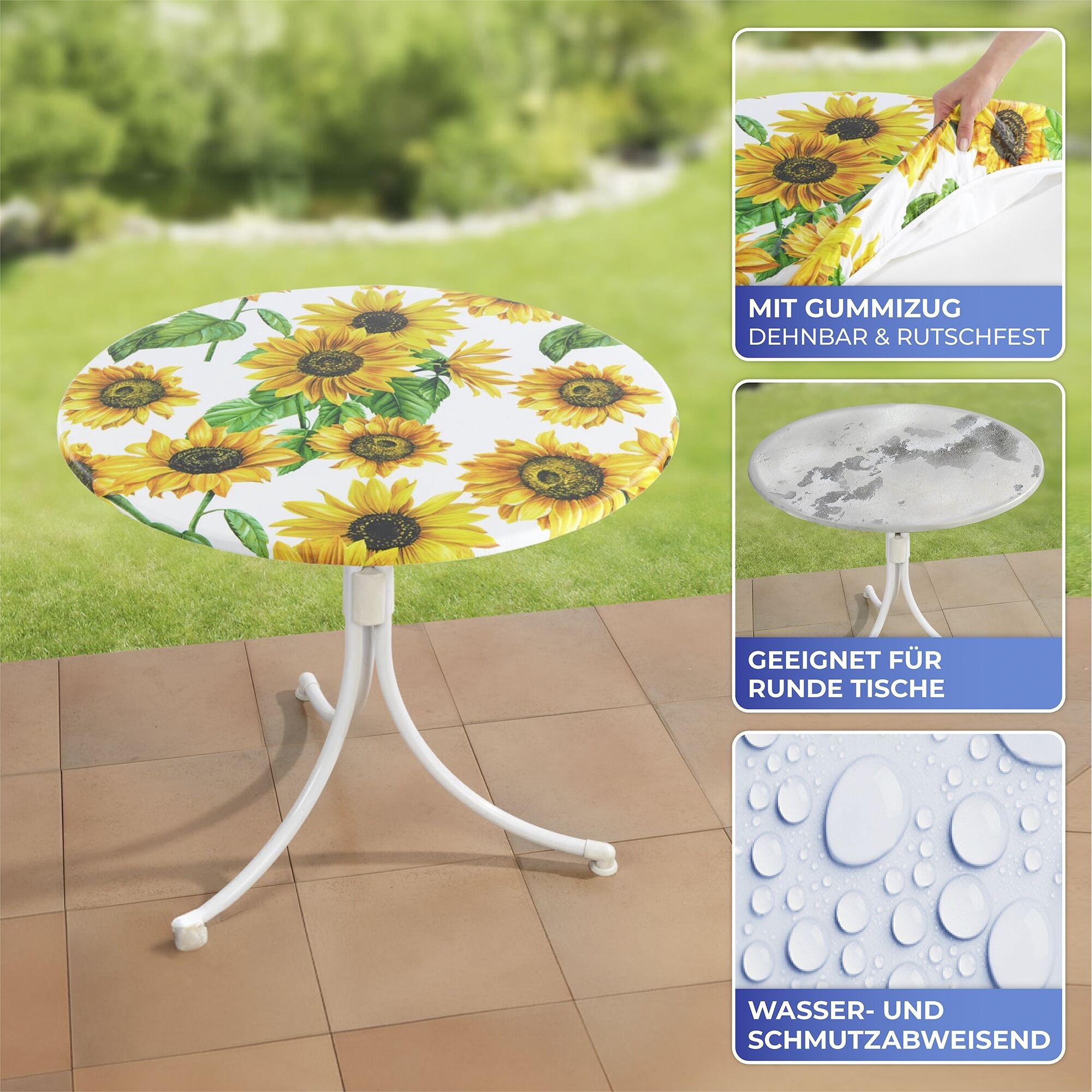 Spann-Tischdecke Sonnenblume XL