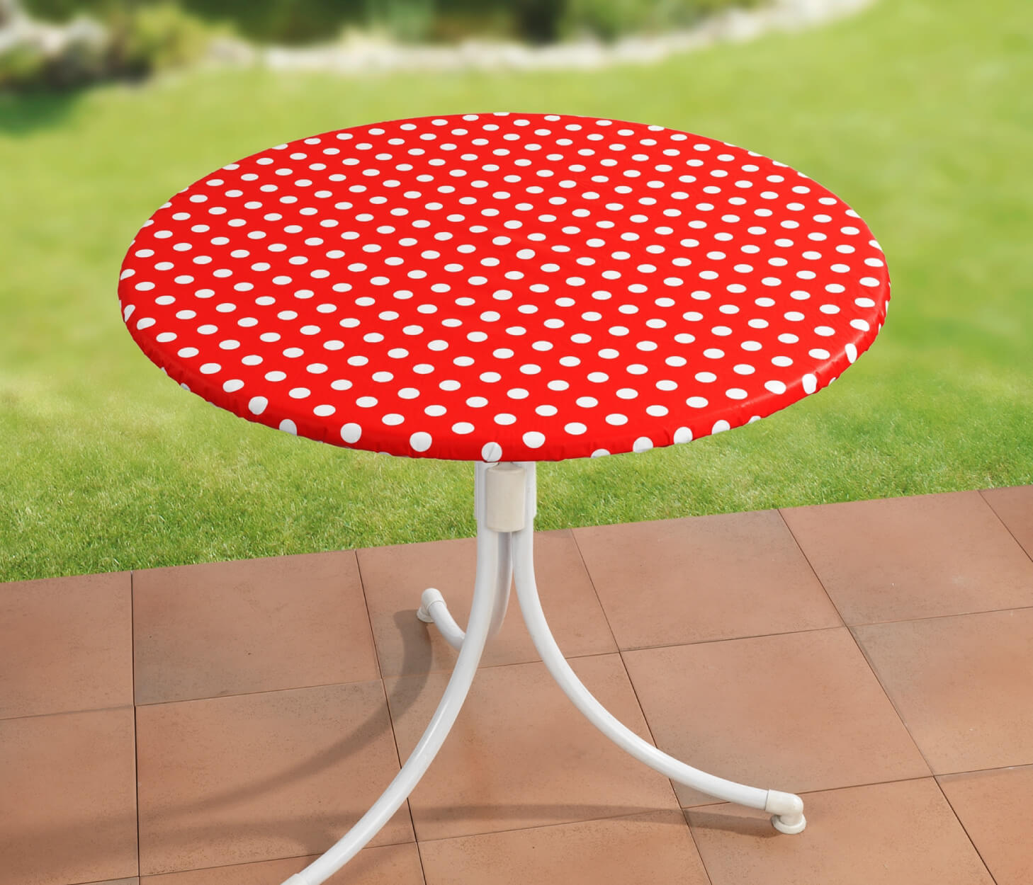 Spann-Tischdecke Rot, gepunktet Spann-Tischdecke Rot, gepunktet