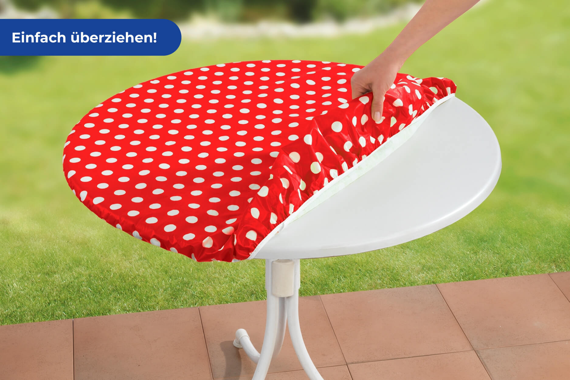 Spann-Tischdecke Rot, gepunktet Spann-Tischdecke Rot, gepunktet