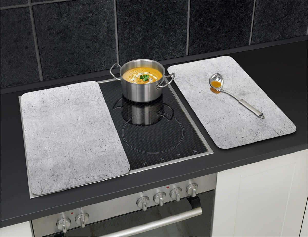 Herdabdeckplatten Universal Beton 2er Set, für alle Herdarten