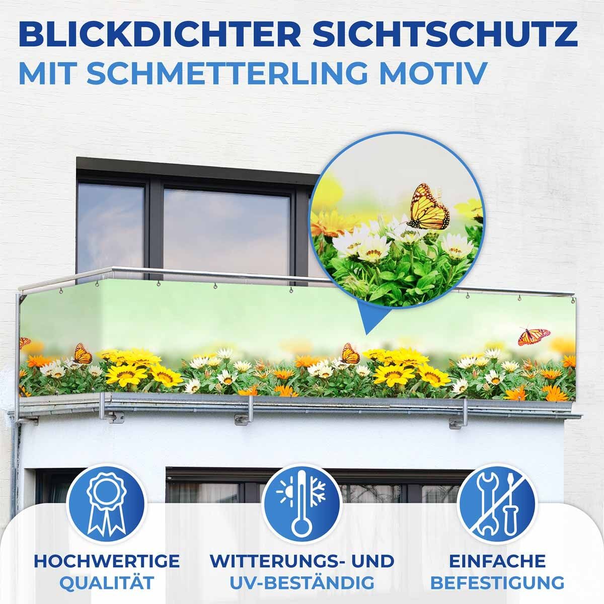 Balkon-Sichtschutz Schmetterling