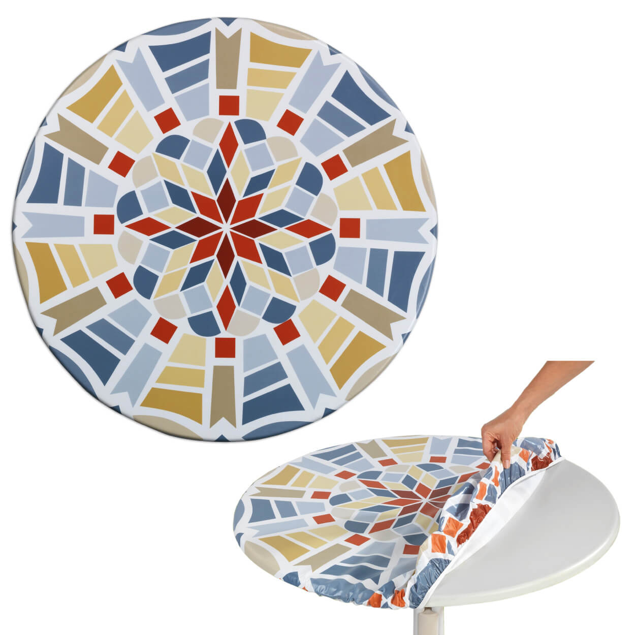  Spann-Tischdecke Mosaik