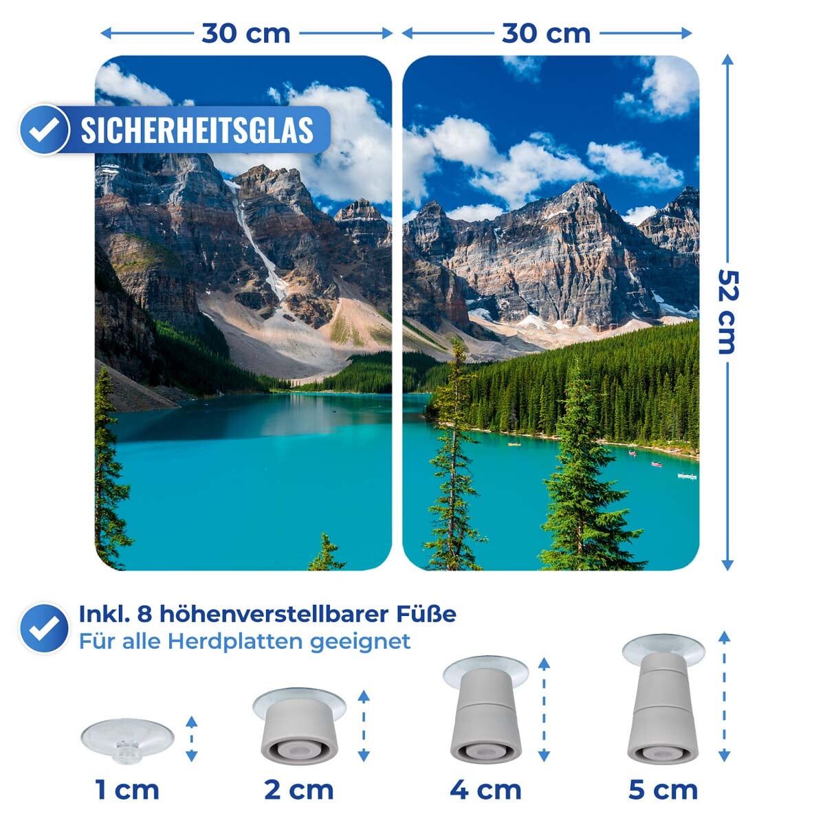 Herdabdeckplatte Universal Bergsee 2er Set, für alle Herdarten