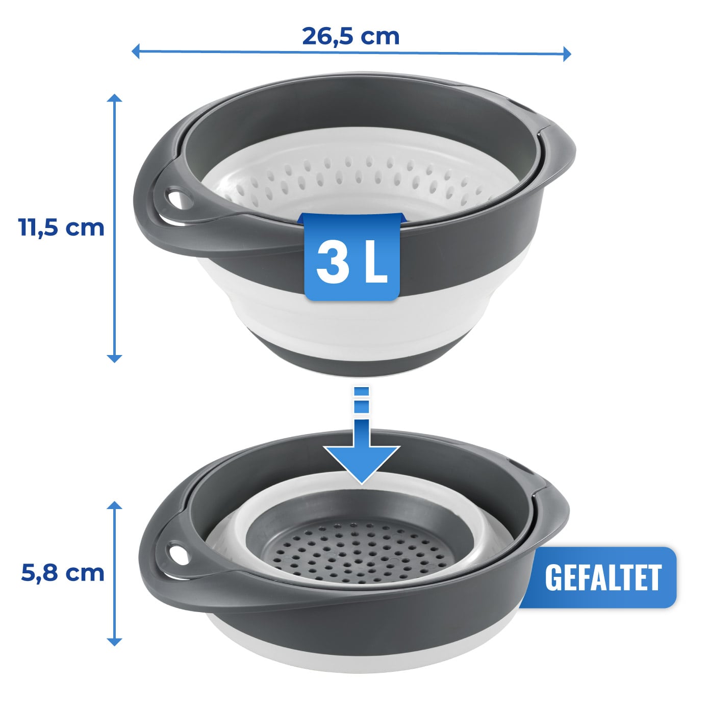 2-in-1 Schüssel und Sieb-Set 2-in-1 Schüssel und Sieb-Set