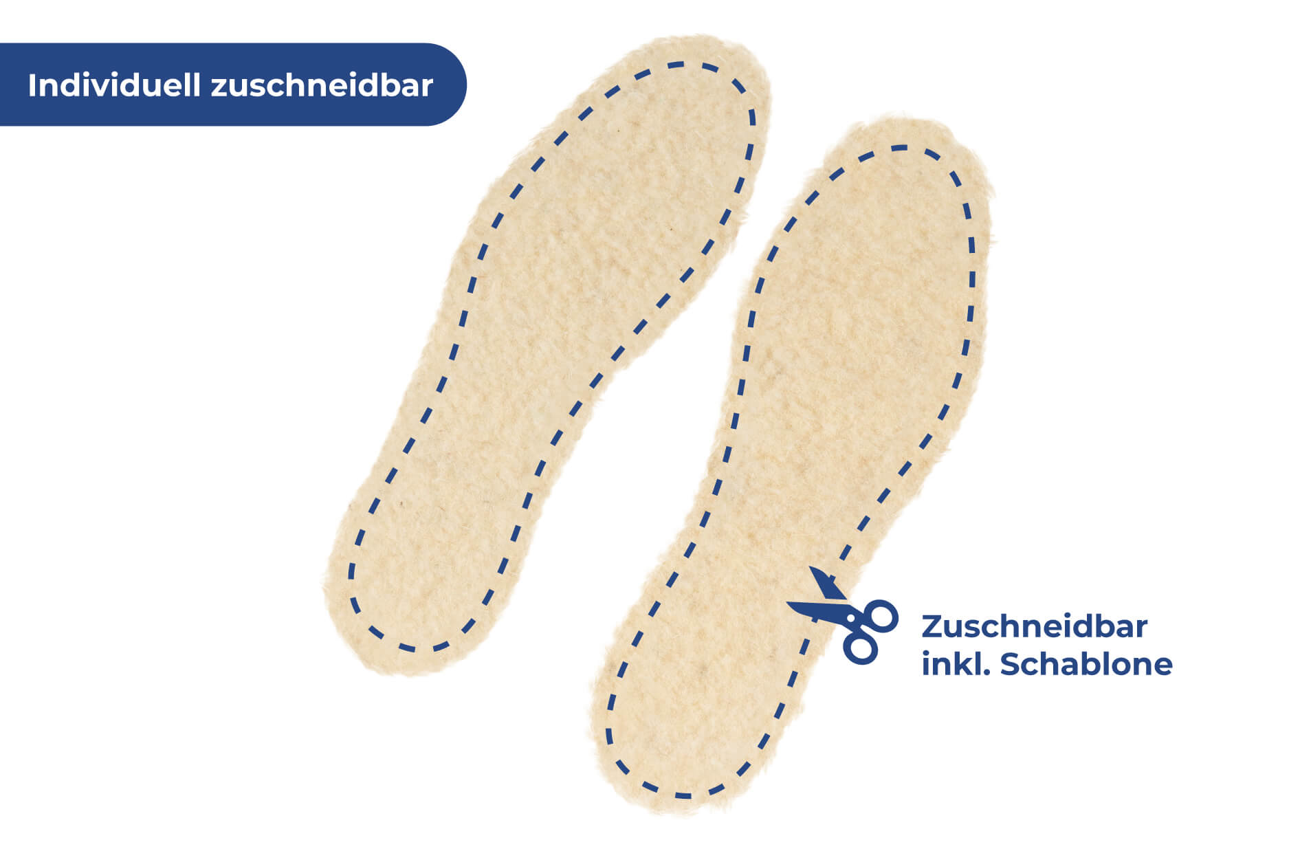 Einlegesohlen für Schuhe, aus Lammwolle, 1 Paar Einlegesohlen für Schuhe, aus Lammwolle, 1 Paar