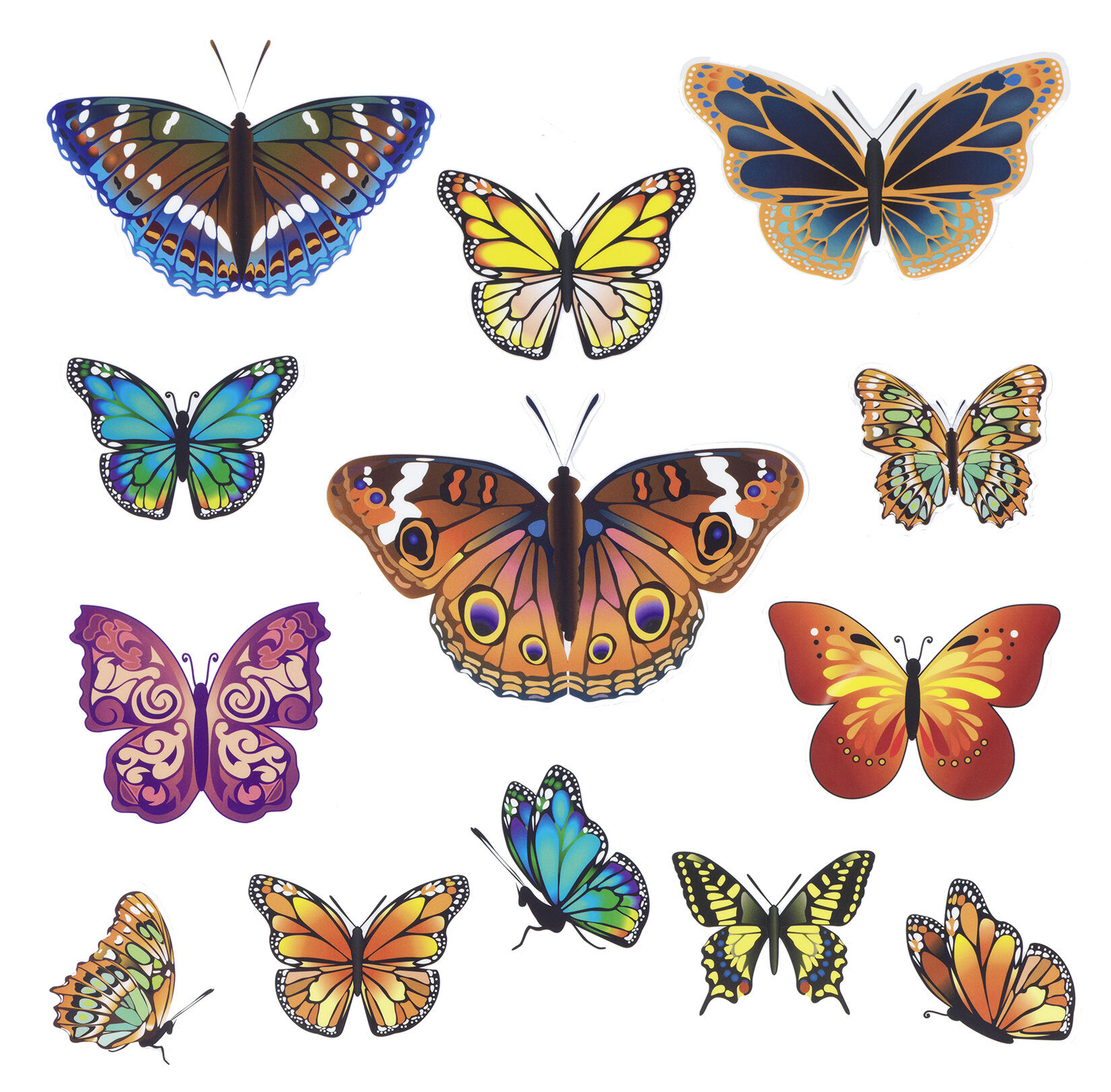 Fensterbild Schmetterlinge, 13 teiliges Set