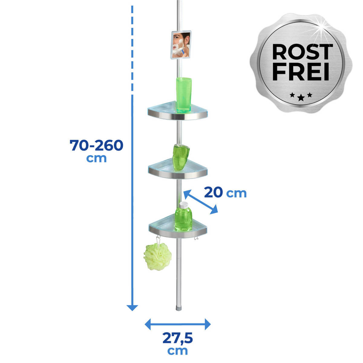Teleskop Duschecke Premium matt