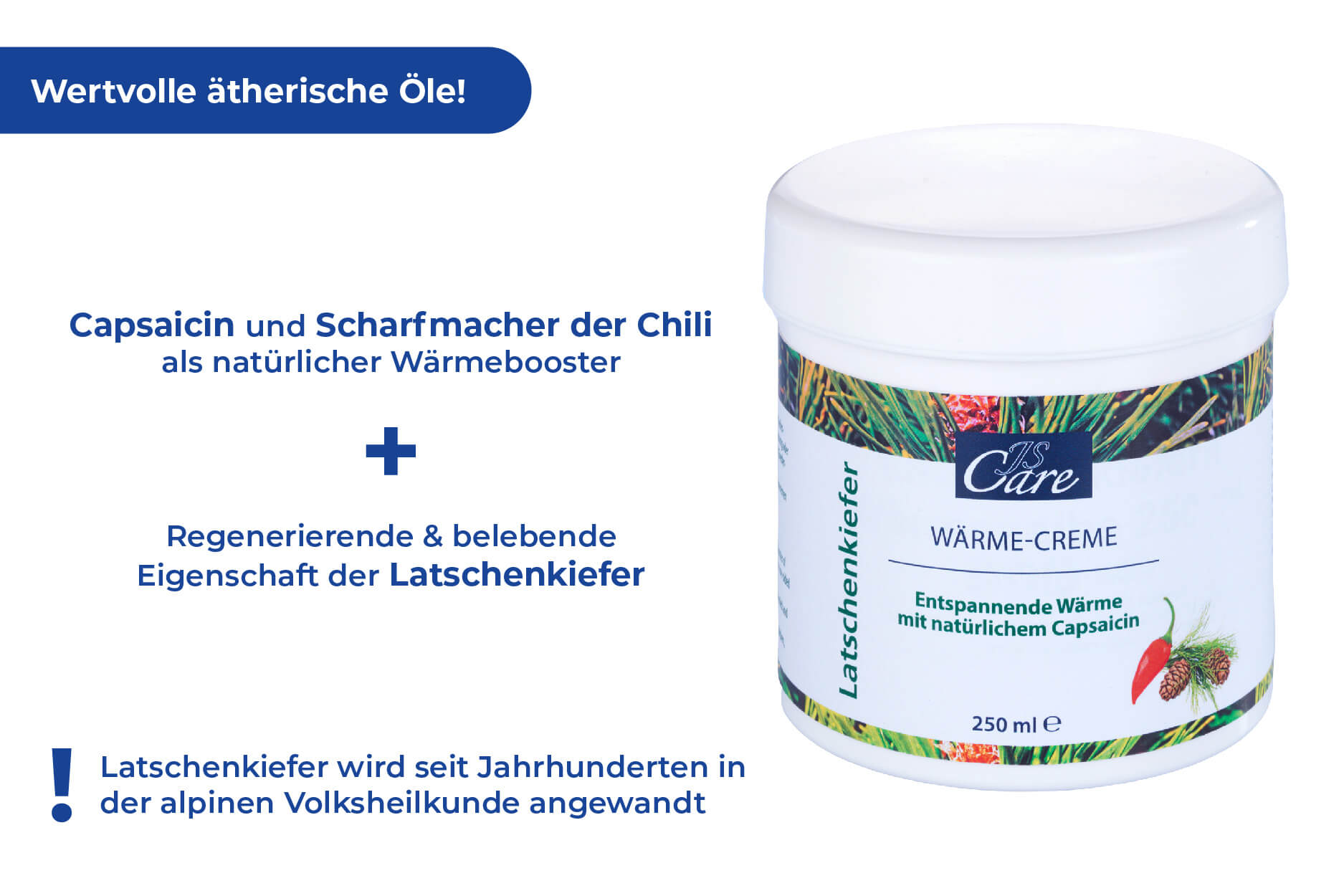 JS Care Latschenkiefer Wärme-Creme, 250 ml JS Care Latschenkiefer Wärme-Creme, 250 ml