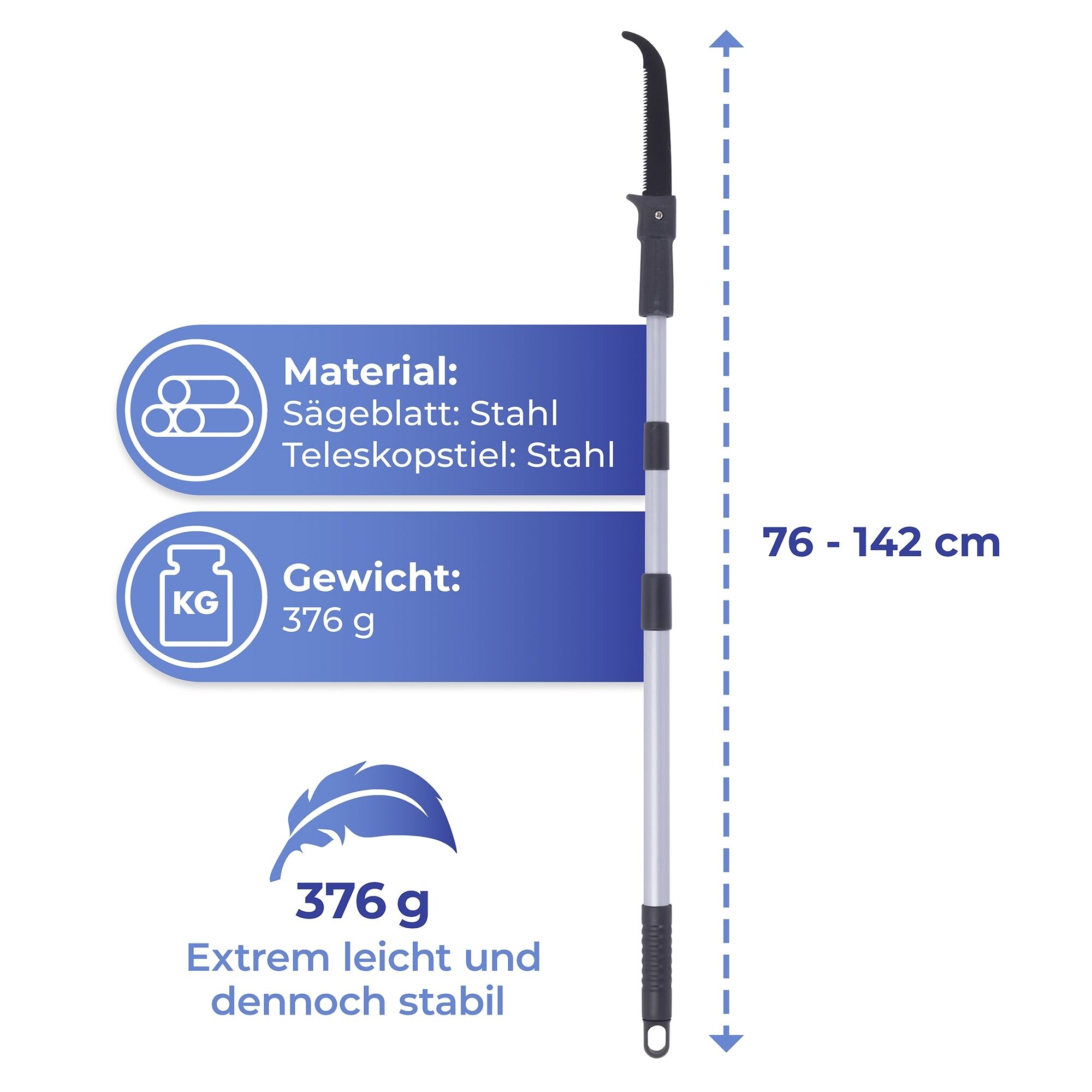 Astsäge mit Teleskopstiel 2in1