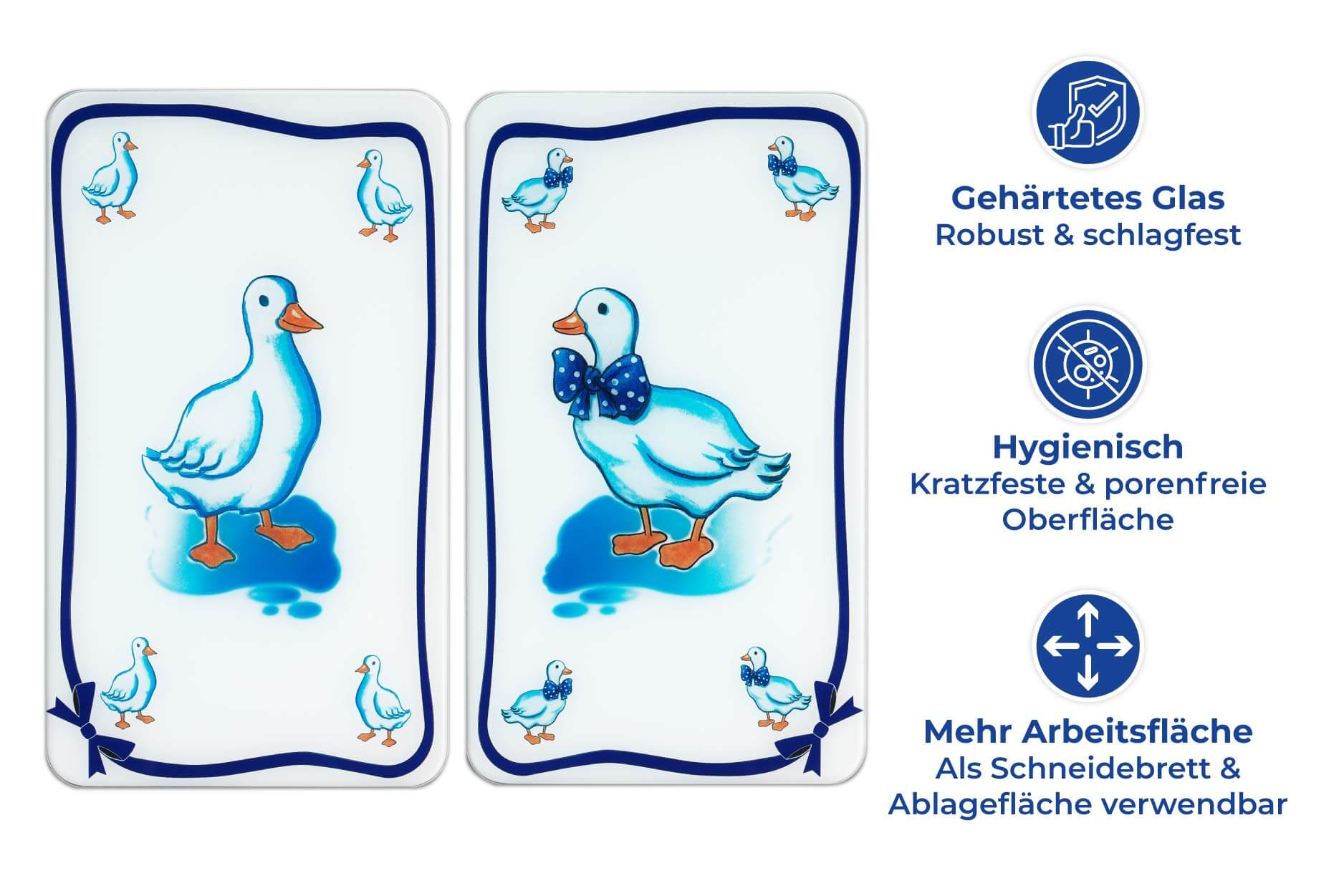 Herdabdeckplatte Universal Gänse 2er Set, für alle Herdarten