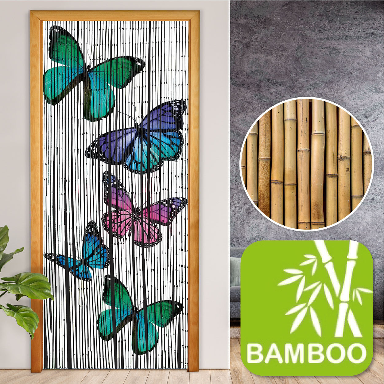 Bambusvorhang Schmetterlinge