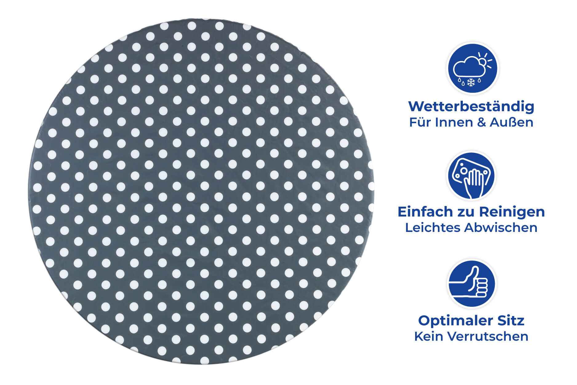 Maximex Spann Tischdecke für runde Tische mit Punkte-Motiv