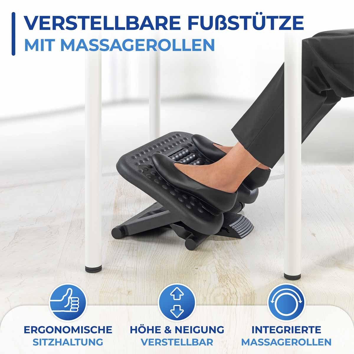 3in1 Verstellbare Fußstütze mit Massagerollen 3in1 Verstellbare Fußstütze mit Massagerollen