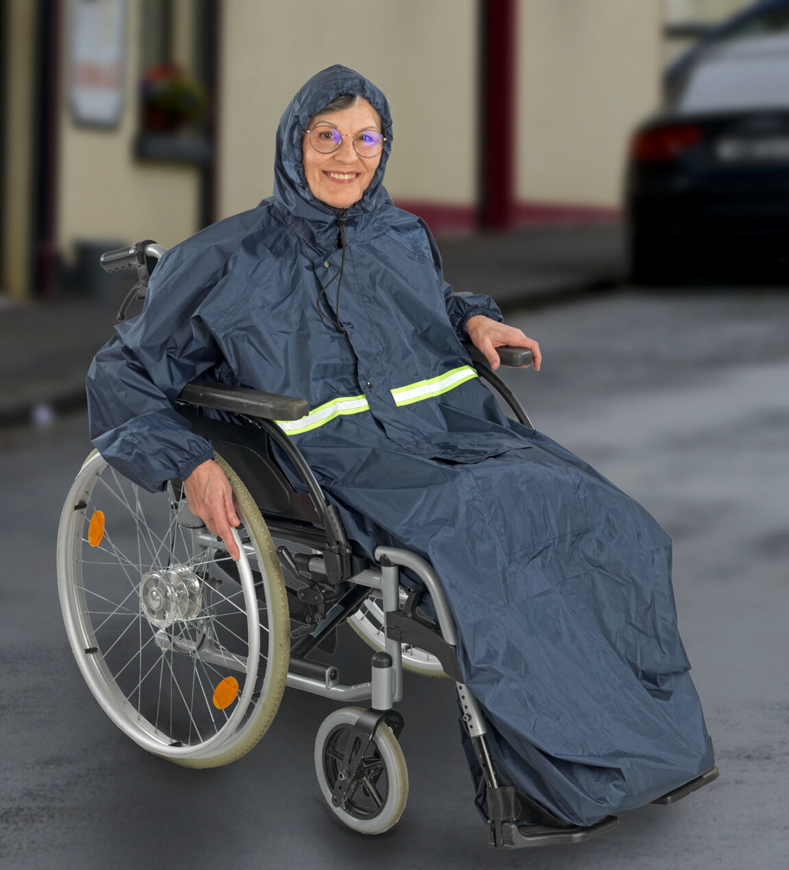 Rollstuhl-Regencape mit Ärmeln Rollstuhl-Regencape mit Ärmeln