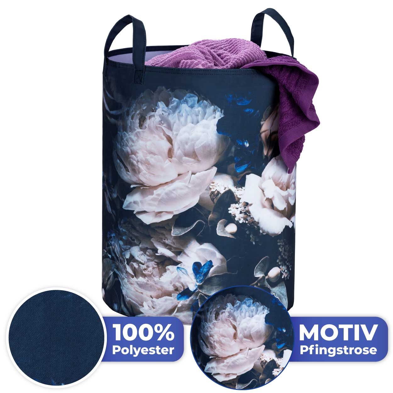 Wäschesammler Pfingstrose, Polyester, 55 L Wäschesammler Pfingstrose, Polyester, 55 L