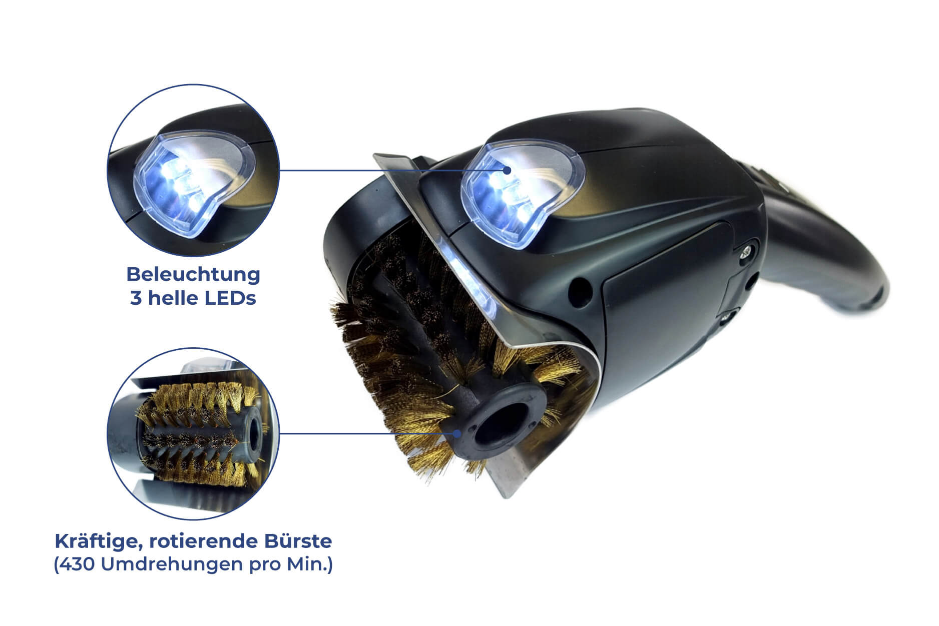 Elektrischer Grillrost-Reiniger mit rotierender Bürste