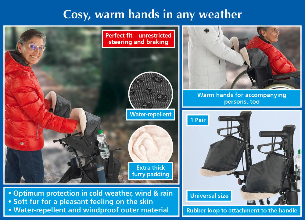 Rollator/wheelchair handwarmer