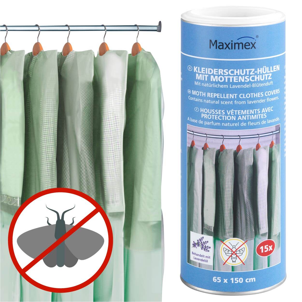 Kleiderschutz-Hüllen mit Mottenschutz+Aromaschutzbox 15er Kleiderschutz-Hüllen mit Mottenschutz+Aromaschutzbox 15er